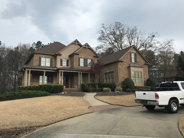 Before deck and outdoor living project in Roswell