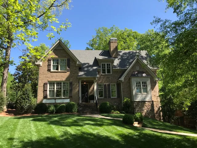 Before home exterior painting project in Atlanta